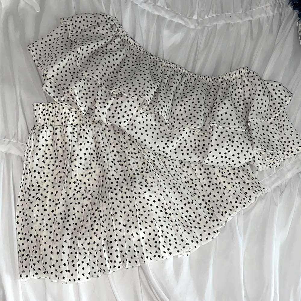 White Star Set- Skort and Crop Top